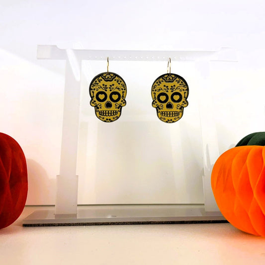 Pendientes Catrina de Acrílico Espejo